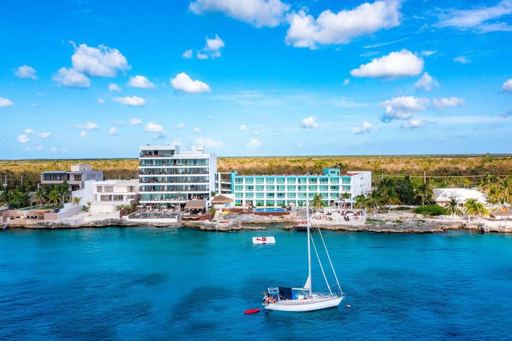 Aerial view of the hotel