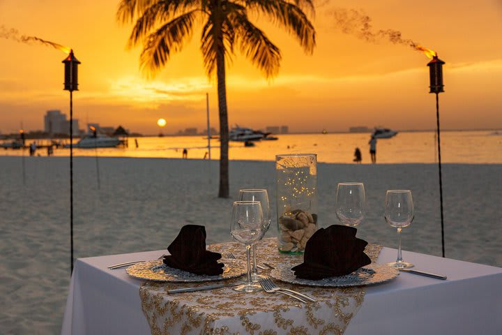 Mesa para una cena romántica