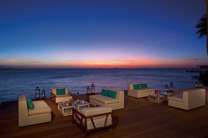 Sitting areas overlooking the sunset