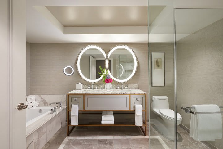 Bathroom with a spa tub in a remodeled room