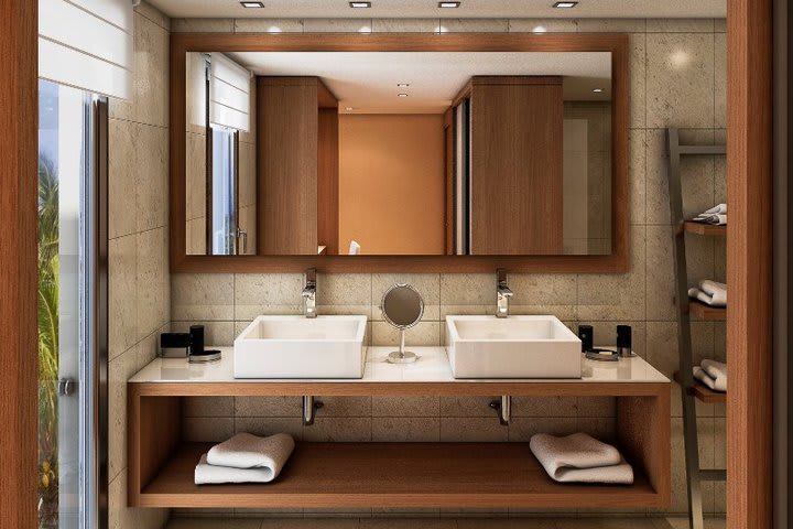 Guest bathroom of a suite