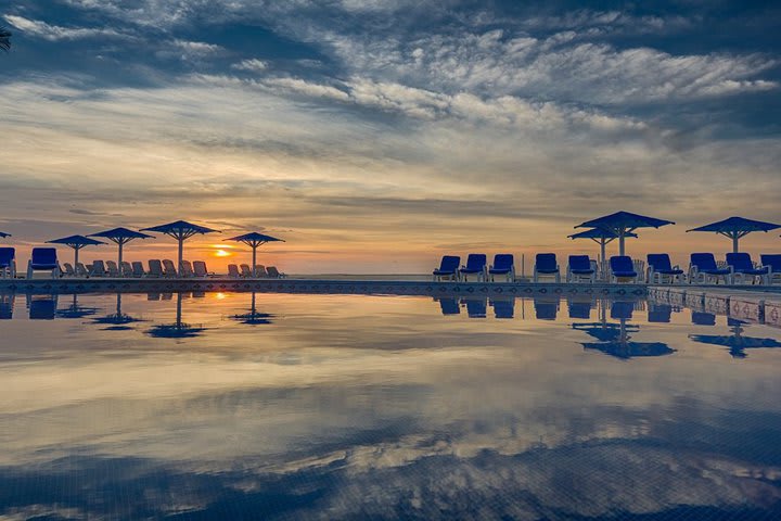 Sunset as seen from the pool