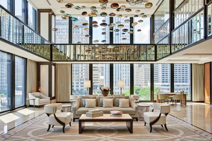 Lobby with sitting area at The Langham, Chicago