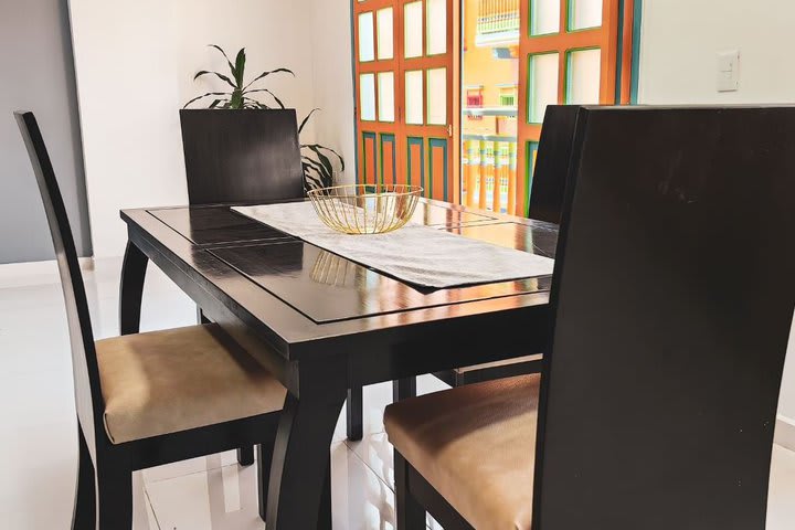 The dining area in the apartment