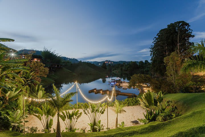 The hotel overlooks the dam