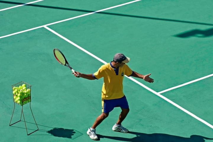 A tennis court is an option of land sports