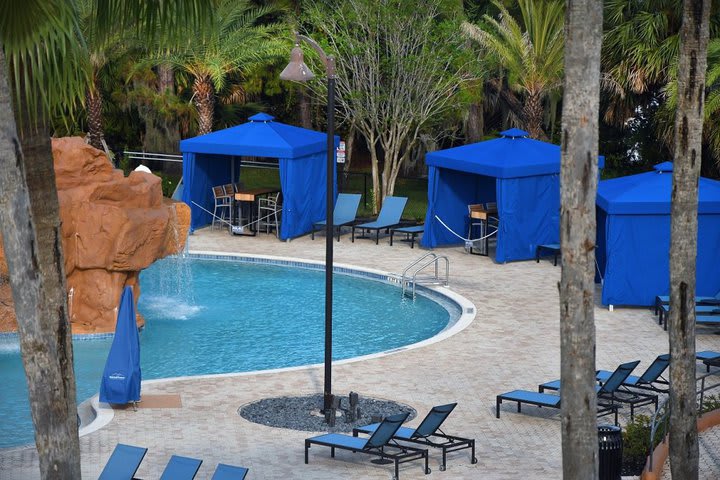 Cabanas next to the pool