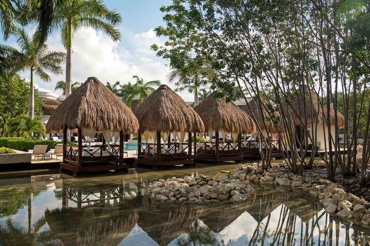 Hotel surrounded by tropical gardens