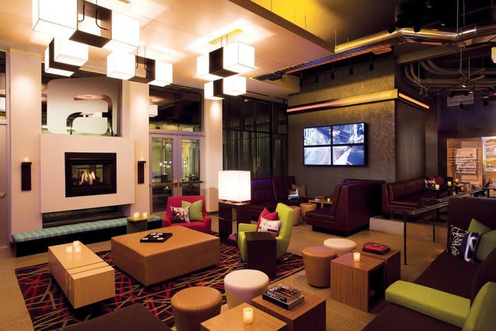 Sitting area at the Aloft San Francisco Airport, hotel in San Francisco Bay (computer generated image)